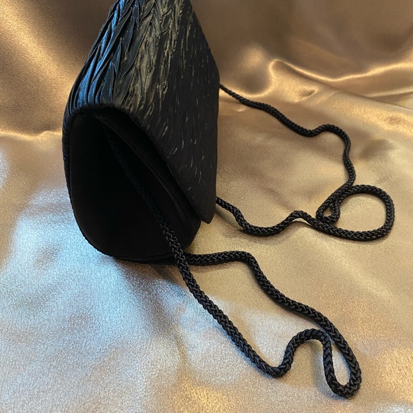 Navy Blue Satin Clutch - Picture 3 of 5